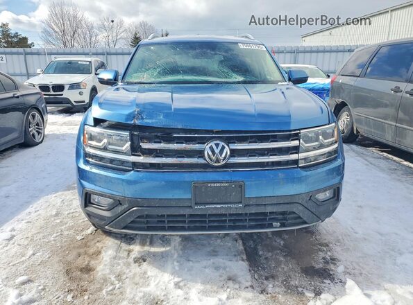 1V2LR2CA3KC522768 2019 VOLKSWAGEN ATLAS Синий Вид спереди