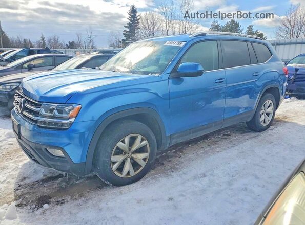 1V2LR2CA3KC522768 2019 VOLKSWAGEN ATLAS Синий Передняя левая четверть