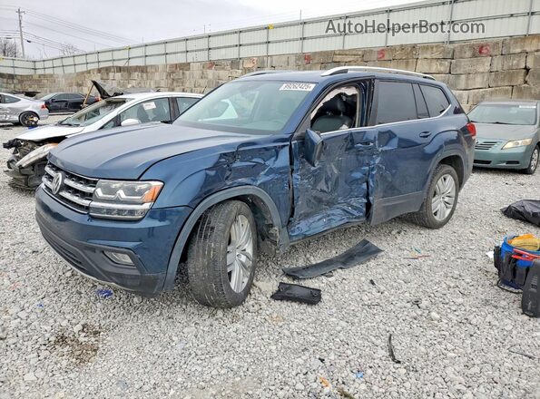1V2UR2CA4KC613889 2019 VOLKSWAGEN ATLAS Синий Передняя левая четверть