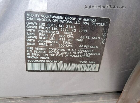 1V2WNPE81PC039125 2023 VOLKSWAGEN ID.4 Серебряный Вид подкапотного пространства