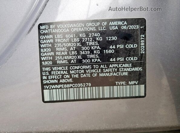 1V2WNPE88PC035279 2023 VOLKSWAGEN ID.4 Silver Widok komory silnika