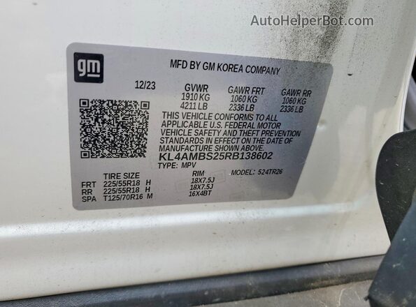 KL4AMBS25RB138602 2024 BUICK ENCORE White 
