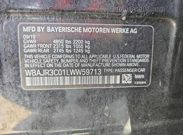 WBAJR3C01LWW59713 2020 BMW OTHER Black Widok komory silnika
