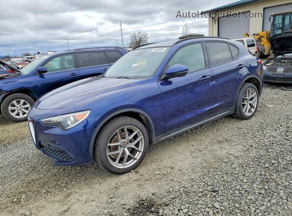 ZASFAKNN9J7B85530 2018 ALFA ROMEO STELVIO Blue Trasero izquierdo