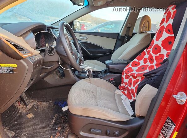 KM8SMDHF5GU143294 2016 HYUNDAI SANTA Red Widok deski rozdzielczej