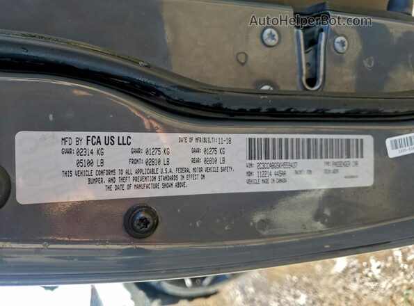 2C3CCABG5KH559437 2019 CHRYSLER 300 Серый Вид наклейки с VIN-кодом