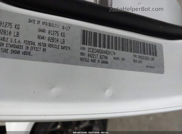 2C3CCABG6HH624174 2017 CHRYSLER 300 Белый Вид подкапотного пространства