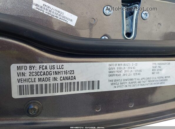 2C3CCADG1NH116123 2022 CHRYSLER 300 Коричневый Вид подкапотного пространства