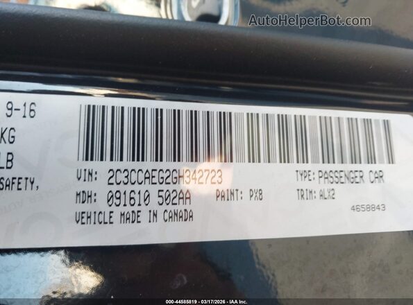 2C3CCAEG2GH342723 2016 CHRYSLER 300 Black Engine compartment view