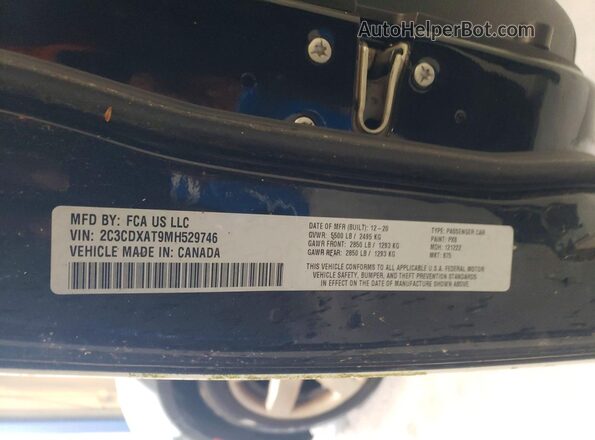 2C3CDXAT9MH529746 2021 DODGE CHARGER Black Շարժիչի բաժամունքի տեսք