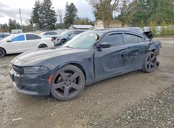 2C3CDXATXGH219058 2016 DODGE CHARGER Черный Передняя левая четверть