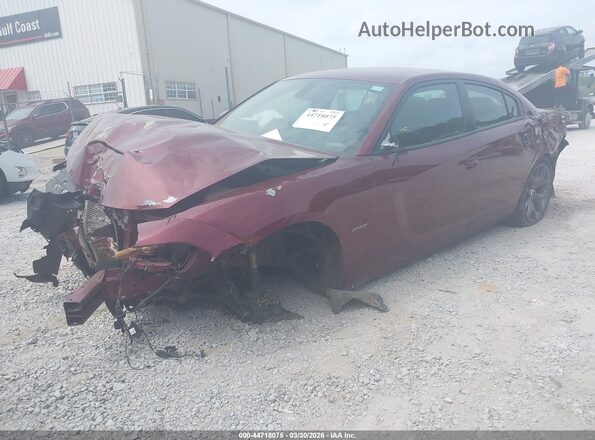 2C3CDXCT8KH526623 2019 DODGE CHARGER Maroon Առջևի ձախ երեք քառորդ տեսարան