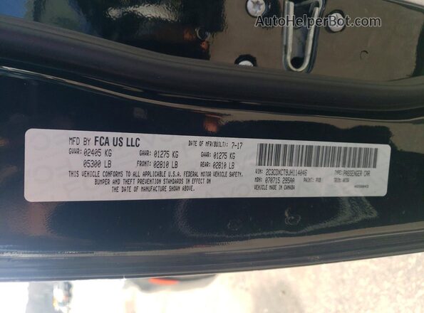 2C3CDXCT9JH114046 2018 DODGE CHARGER Черный Вид подкапотного пространства