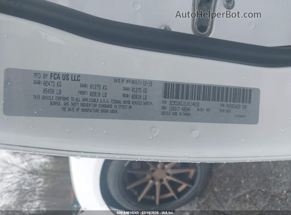 2C3CDXGJ1LH114618 2020 DODGE CHARGER Белый Вид подкапотного пространства