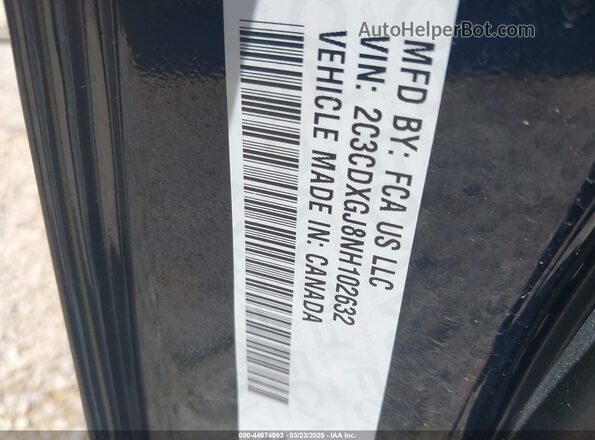 2C3CDXGJ8NH102632 2022 DODGE CHARGER Black ძრავის განყოფილების ხედი