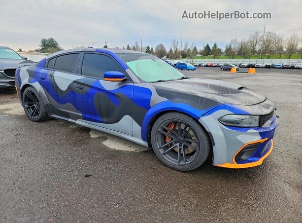 2C3CDXGJ9LH213526 2020 DODGE CHARGER Синий Передняя правая четверть