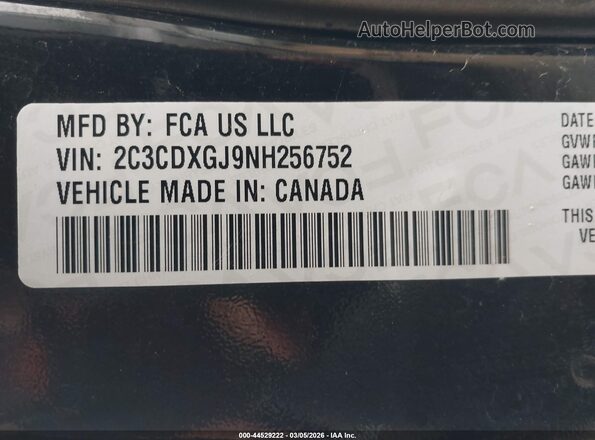 2C3CDXGJ9NH256752 2022 DODGE CHARGER Black Вид підкапотного простору