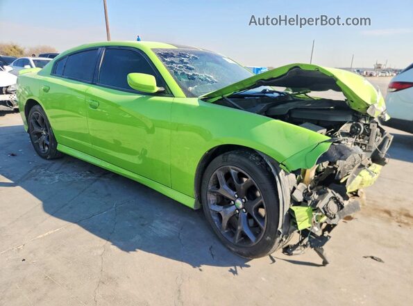 2C3CDXHG0KH672798 2019 DODGE CHARGER Зеленый Передняя правая четверть
