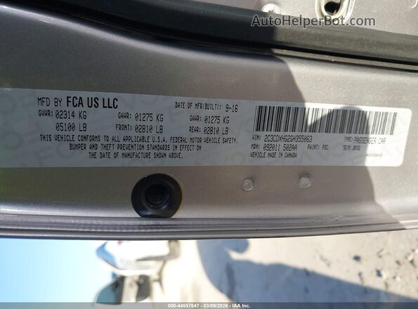 2C3CDXHG2GH355063 2016 DODGE CHARGER Серый Вид подкапотного пространства