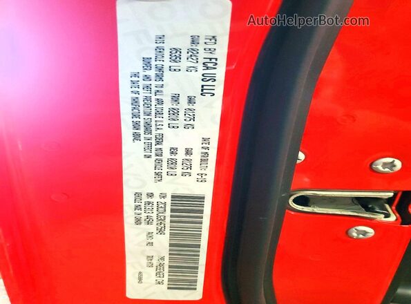 2C3CDXJG3KH675849 2019 DODGE CHARGER Красный Вид наклейки с VIN-кодом