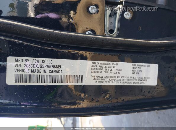2C3CDXJG5PH675889 2023 DODGE CHARGER Black Շարժիչի բաժամունքի տեսք