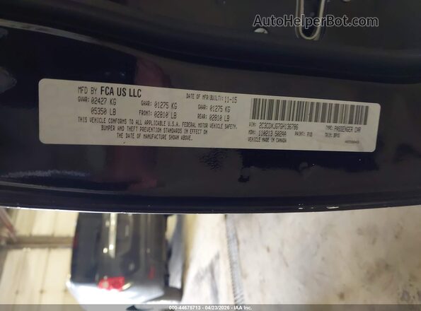 2C3CDXJG7GH136786 2016 DODGE CHARGER Black Շարժիչի բաժամունքի տեսք