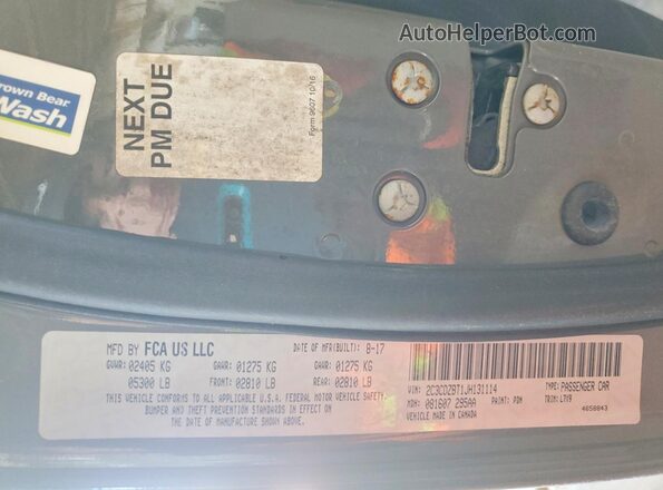 2C3CDZBT1JH131114 2018 DODGE CHALLENGER Серый Вид подкапотного пространства