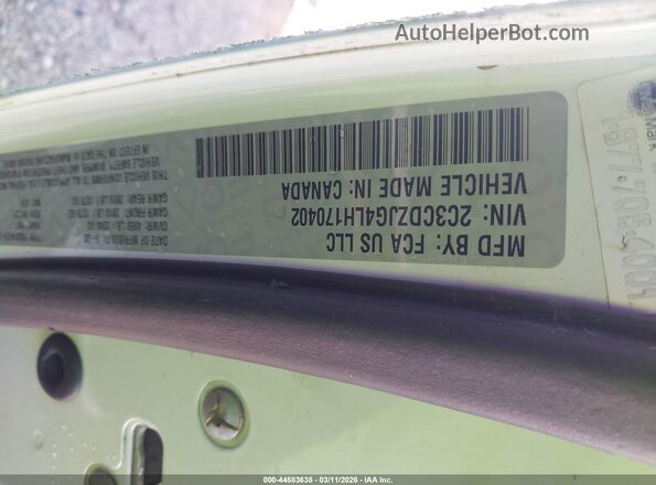 2C3CDZJG4LH170402 2020 DODGE CHALLENGER Белый Вид подкапотного пространства