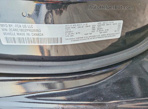 2C4RC1BG2PR526953 2023 CHRYSLER PACIFICA Black Widok naklejki z numerem VIN