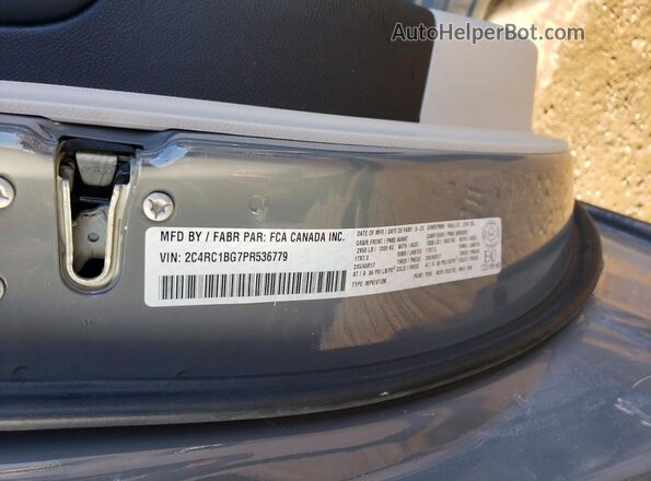 2C4RC1BG7PR536779 2023 CHRYSLER PACIFICA Серый Вид наклейки с VIN-кодом