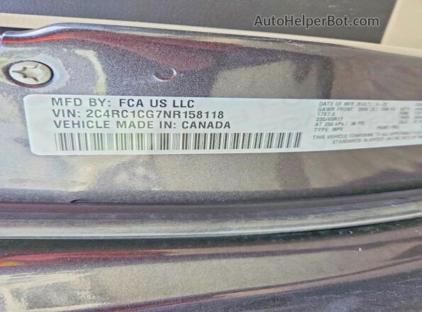 2C4RC1CG7NR158118 2022 CHRYSLER VOYAGER Серый Вид подкапотного пространства