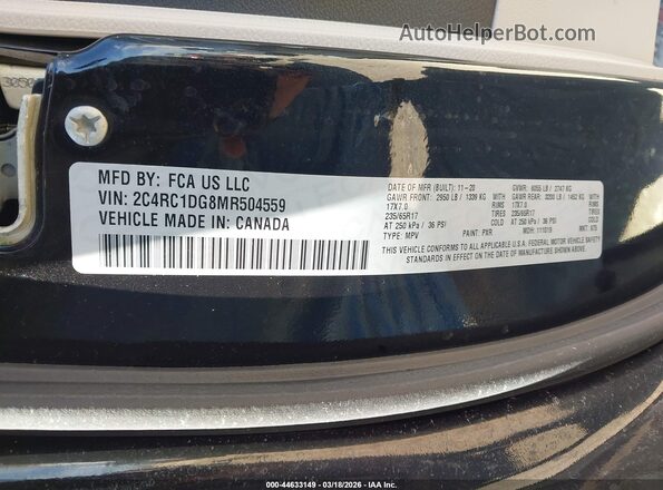 2C4RC1DG8MR504559 2021 CHRYSLER VOYAGER Black ძრავის განყოფილების ხედი