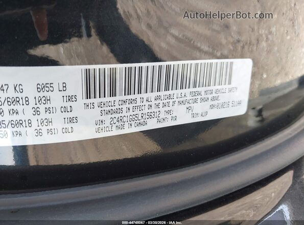 2C4RC1GG5LR156312 2020 CHRYSLER PACIFICA Black ძრავის განყოფილების ხედი