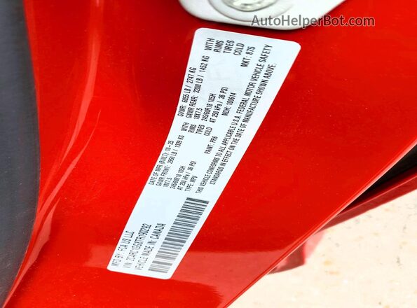 2C4RC1GG8TR190292 2026 CHRYSLER PACIFICA Красный Вид наклейки с VIN-кодом