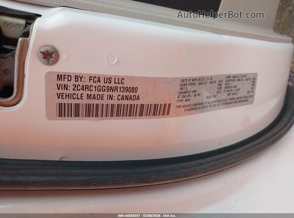 2C4RC1GG9NR139080 2022 CHRYSLER PACIFICA Белый Вид подкапотного пространства