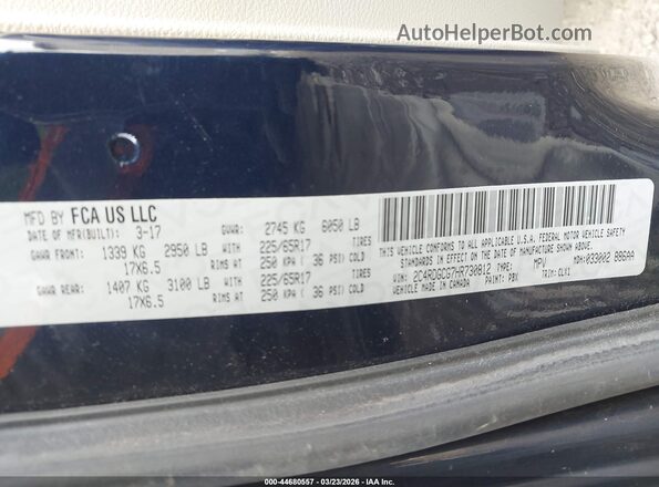 2C4RDGCG7HR730812 2017 DODGE GRAND CARAVAN Navy Вид подкапотного пространства