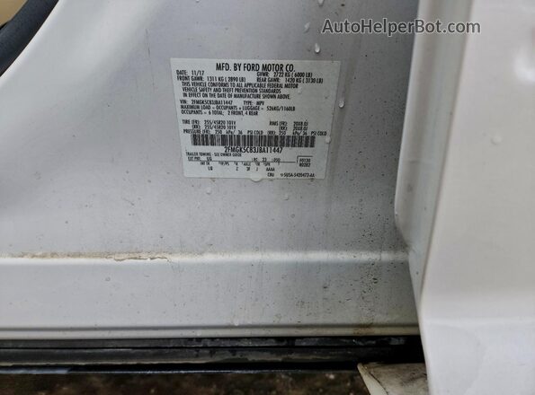 2FMGK5C83JBA11447 2018 FORD FLEX Белый Вид наклейки с VIN-кодом