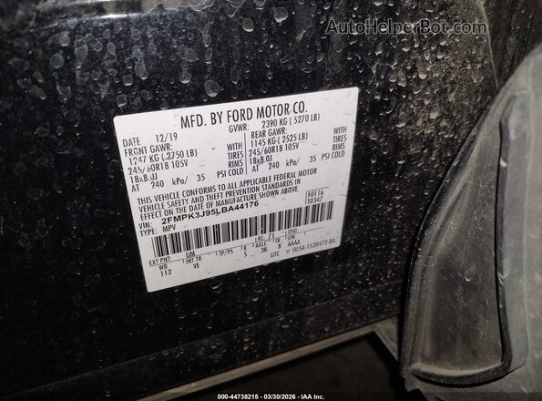 2FMPK3J95LBA44176 2020 FORD EDGE Черный Вид подкапотного пространства