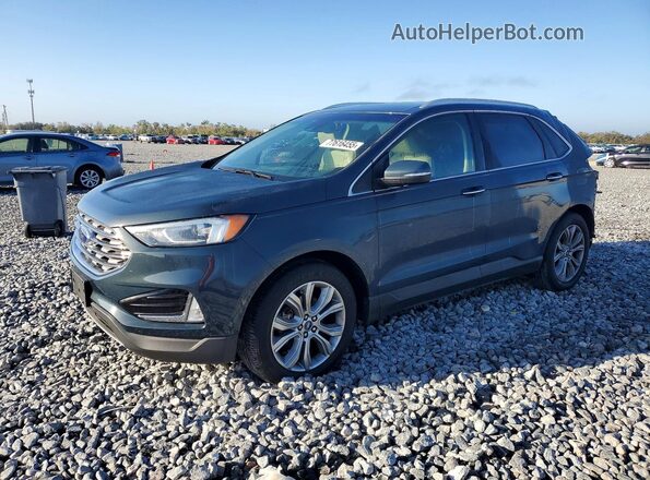 2FMPK3K91KBC15874 2019 FORD EDGE Teal წინა მარცხენა ხედი სამი მეოთხედიდან