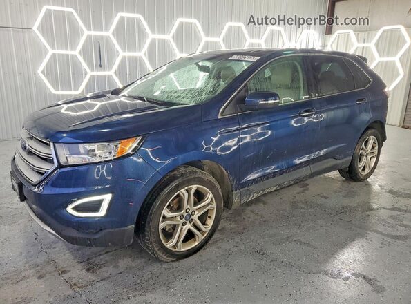 2FMPK3K98HBC01284 2017 FORD EDGE Синий Передняя левая четверть