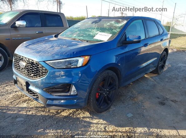 2FMPK4AP0KBB80265 2019 FORD EDGE Blue წინა მარცხენა ხედი სამი მეოთხედიდან