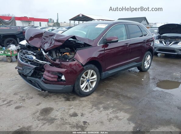 2FMPK4J97KBB92253 2019 FORD EDGE Бордовый Передняя левая четверть