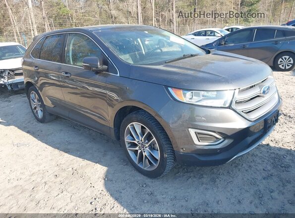 2FMPK4K91JBB19313 2018 FORD EDGE Gray Delantero derecho