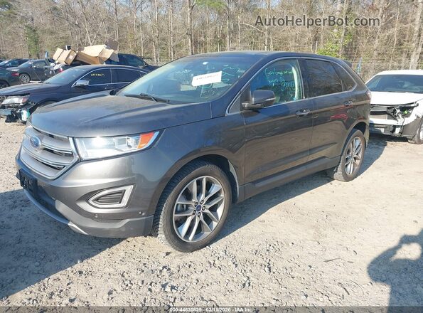 2FMPK4K91JBB19313 2018 FORD EDGE Gray Vista tres cuartos delantera izquierda