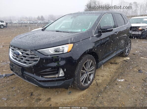 2FMPK4K93KBB74072 2019 FORD EDGE Черный Передняя левая четверть