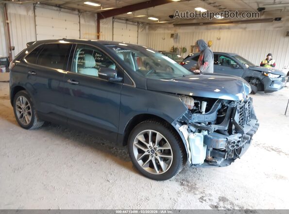 2FMPK4K99JBC43779 2018 FORD EDGE Синий Передняя правая четверть