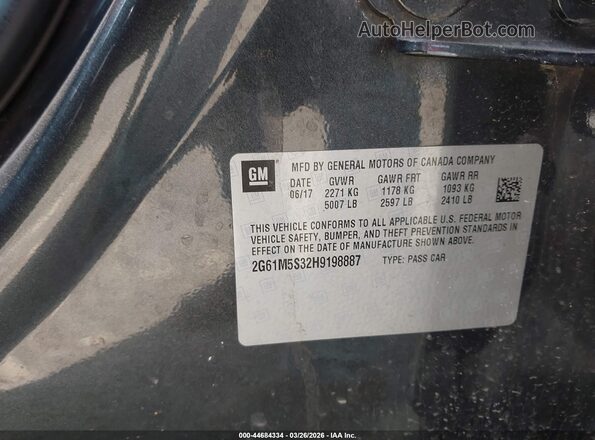 2G61M5S32H9198887 2017 CADILLAC XTS Черный Вид подкапотного пространства