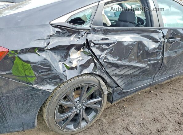2HGFC2F88MH534862 2021 HONDA CIVIC Black უკანა სავარძლების ხედი