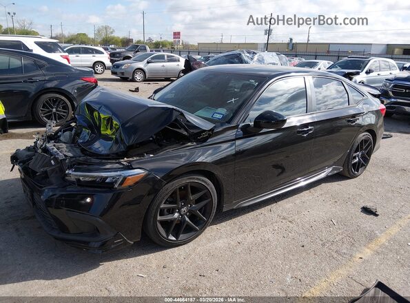 2HGFE2F52NH550153 2022 HONDA CIVIC Black წინა მარცხენა ხედი სამი მეოთხედიდან