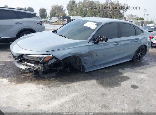 2HGFE2F58NH596120 2022 HONDA CIVIC Blue Առջևի ձախ երեք քառորդ տեսարան